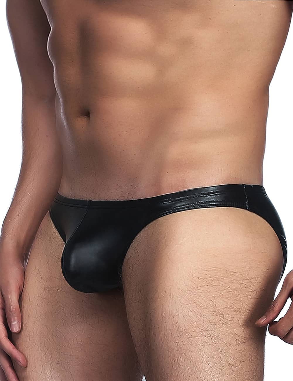 Black Erotic Leather Mens Latex Panty