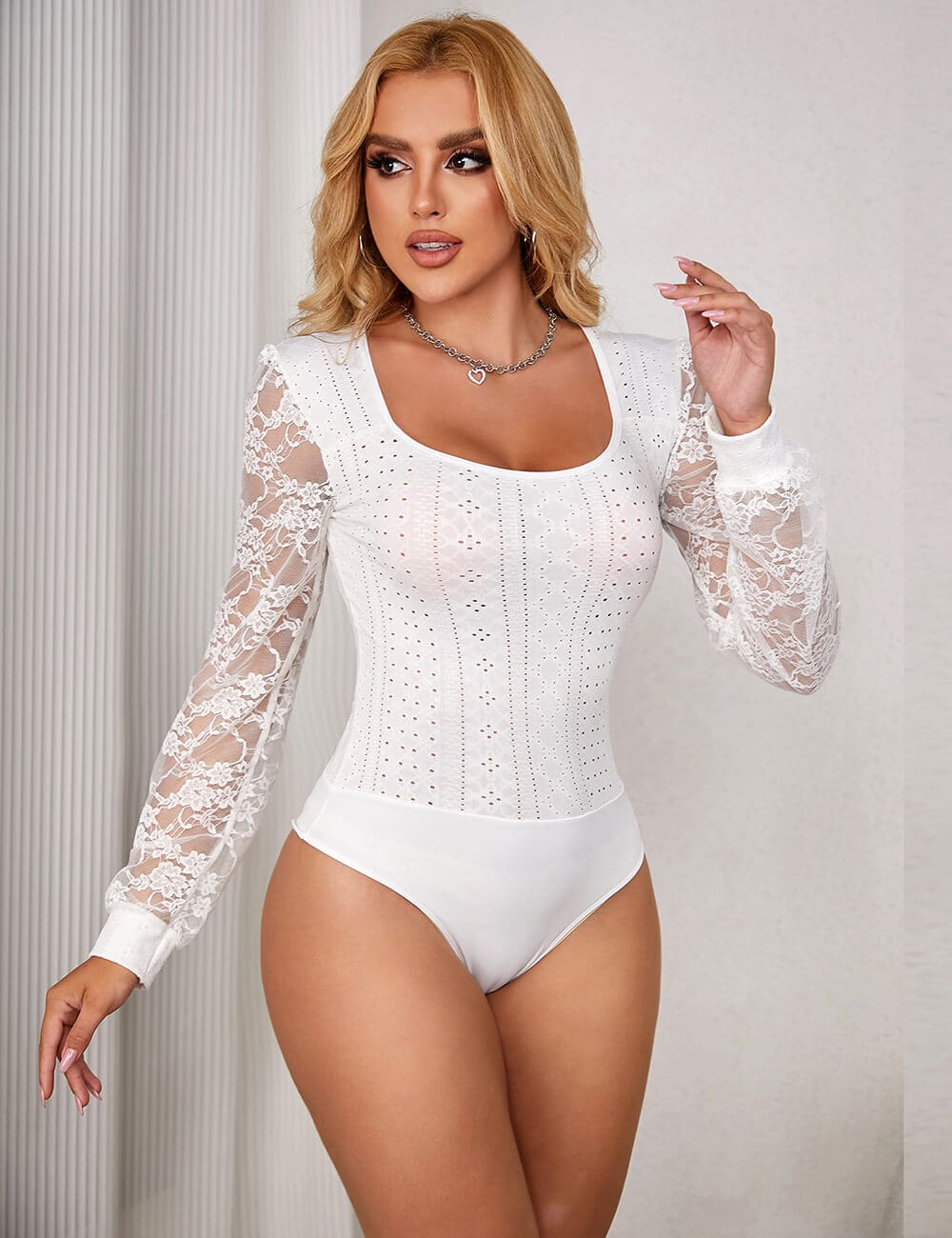 White Long Sleeve Bodysuit